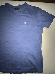 US Polo Assn Shirt Mens Adult Large Blue Cotton Short Sleeve Pony Pocket Casual