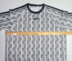 Puma The NeverWorn Geometric Pattern Tee Mens XL Gray Black White T-Shirt Retro