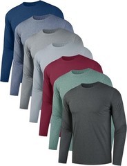 7 Pack Men’s Quick Dry Long Sleeve Shirts Moisture Wicking UV UPF 50+ Sun Pro…