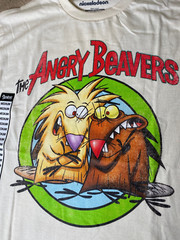 NWT-Nickelodeon THE ANGRY BEAVERS Ripple Junction Beige Graphic Tee