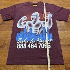 Chinatown Market T Shirt Mens S Burgundy Gorilla Body Street Urban Hype City NYC