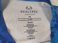 Realtree Fishing Shirt Mens 2XL Blue Aquatic Water All Over Print Sun Protection