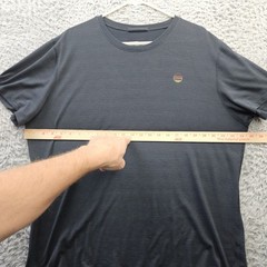 Marine Layer T Shirt Weekend Sport Gray Subtle Stripe Polyester Lyocell Elastane
