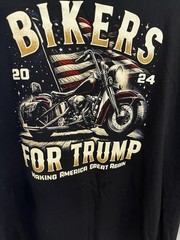 Bikers For Trump 2024 Men’s XXL Tee Shirt Black
