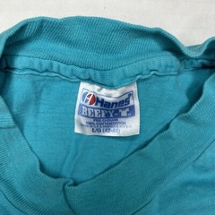 Vintage 90s Half Moon Bay Walk & Run Shirt Marathon Tee Men L Teal Single Stitch