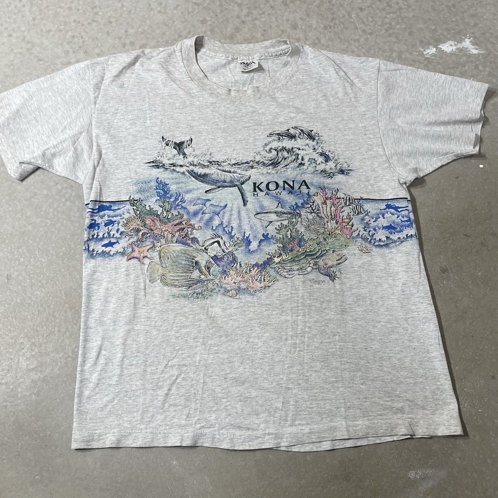 Vintage Nature Shirt XL San Segal Wrap Around Animal Sea Ocean Single Stitch Art