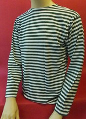 Russian GREEN STRIPED SHIRT TELNYASHKA Ship from USA A+ Quality100% Cotton