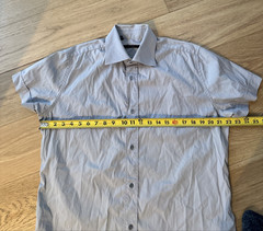 Gucci Luxury Short Sleeve Button Up Shirt Men’s 15 3/4 (40) Gray Made in Italy