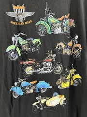 Vintage Tultex Motorcycle T Shirt Large Black Graphic Biker American Made Cotton