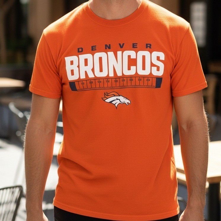 Mens Orange Denver Broncos NFL Team Apparel T Shirt Size Medium
