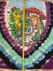 Liquid Blue Alice in Wonderland T-Shirt Men XLarge Blue Tie Dye Psychedelic