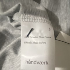 håndværk Men’s Gray Crew Neck Short Sleeve Cotton Jersey T-Shirt Size S