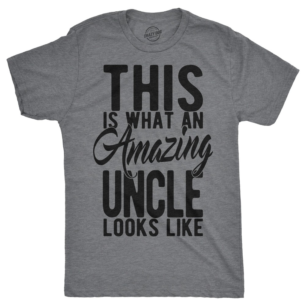 Mens This Is What An Amazing Uncle Looks Like T shirt Funny Family Gift Brother
