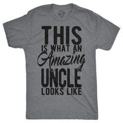 Mens This Is What An Amazing Uncle Looks Like T shirt Funny Family Gift Brother