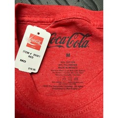 Coca-Cola Mens Graphic T-Shirt Red Heather Distressed Logo 20321 Size Medium NEW