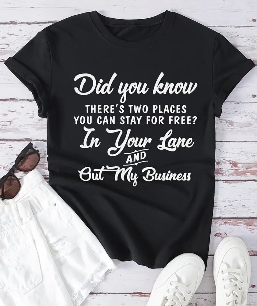 Funny T Shirt Men Woman Unisex Black White Letter Print Sarcastic