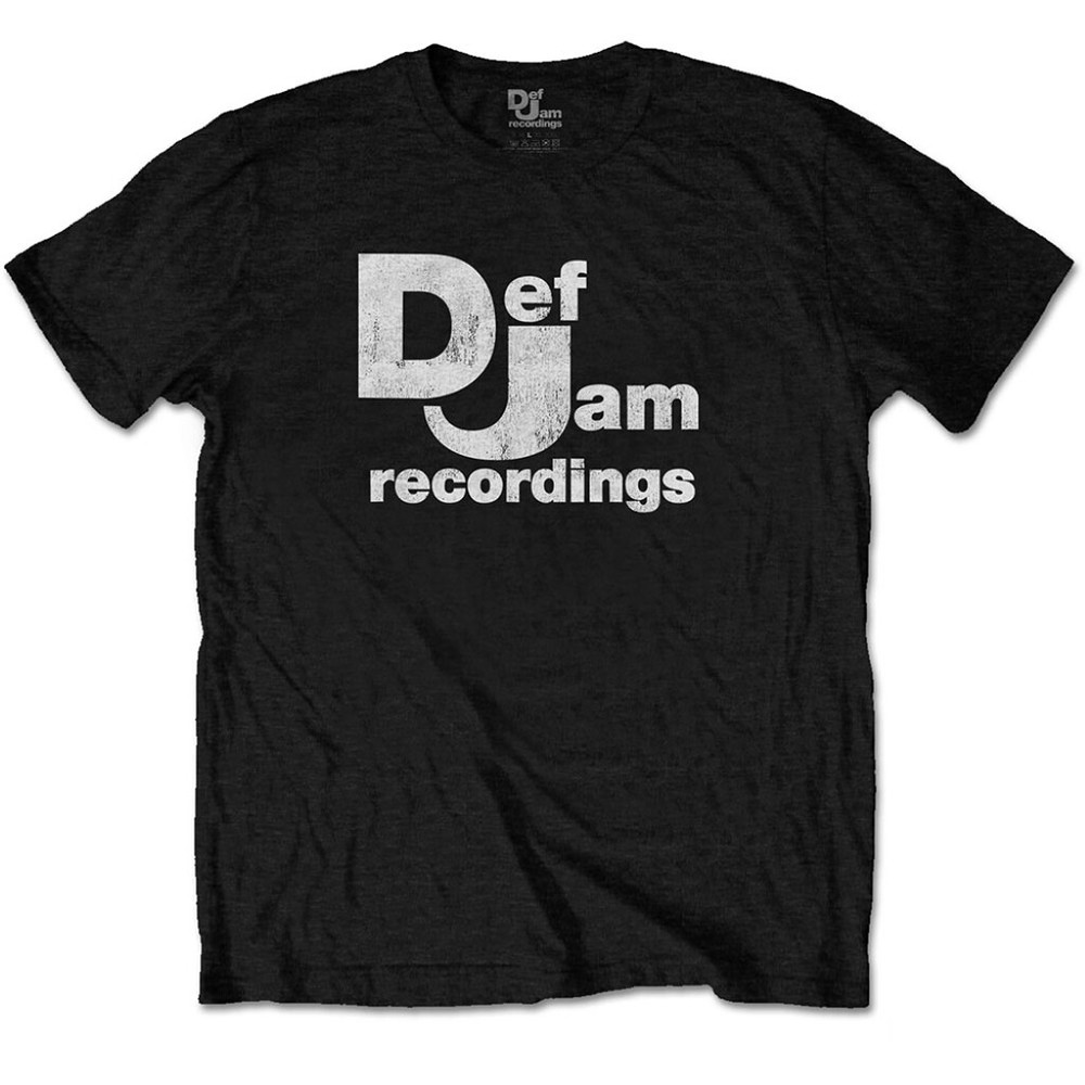 Def Jam Recordings Classic Logo Black T-Shirt NEW OFFICIAL
