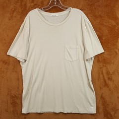 MARINE LAYER Shirt Mens Large Tan Pullover Slub Pocket Tee Hemp Blend