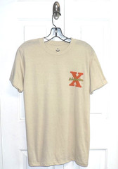 Malcolm X Men’s Graphic Print Short Sleeve Cotton Blend Crew T-Shirt Tan Small