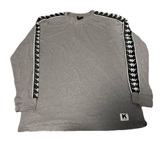 Kappa Kontroll Shirt Mens Large Grey Logo Stripe Tee Long Sleeve Shirt