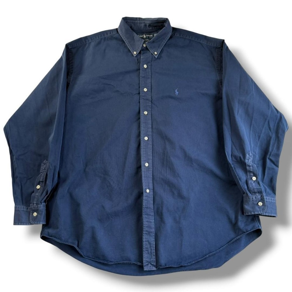 Ralph Lauren BLAKE Navy Oxford Shirt Relaxed Fit Used For 14Y+ Japan