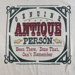 Vintage Antique Person Shirt Mens XL White PK Clothing Co Birthday Tee 1993