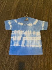 Russell Athletic Pro Cotton Tie Dye T Shirt Blue White Made in USA Size L