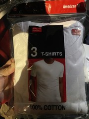 Giovanni White Men’s 100% Cotton Crew Neck T-Shirt 1st Quality. 3 Pack Small
