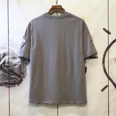 Men’s Punk Rock Distressed T-Shirt Safety Pin Hollow Out High Street Hip Hop Top