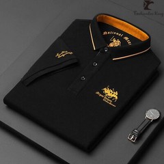 Camiseta De Manga Corta Para Hombre Polo Bordado Camisa Elegante Deportivo Lujo