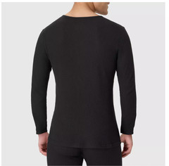 Hanes Men’s Waffle Knit Thermal Long Sleeve Shirt Black