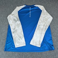 Huk Mens Fishing Shirt Lot 2 XXL Polyester Blue Camo Long Sleeve Performance Fit