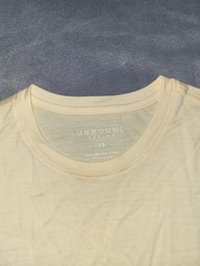 Unbound Merino Shirt Mens XS Yellow Solid 100% Merino Wool Crew Neck T-Shirt