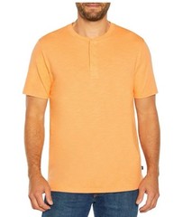 GAP Men’s Soft Short Sleeve Half Button Collar Slub Henley Apricot Wash Medium