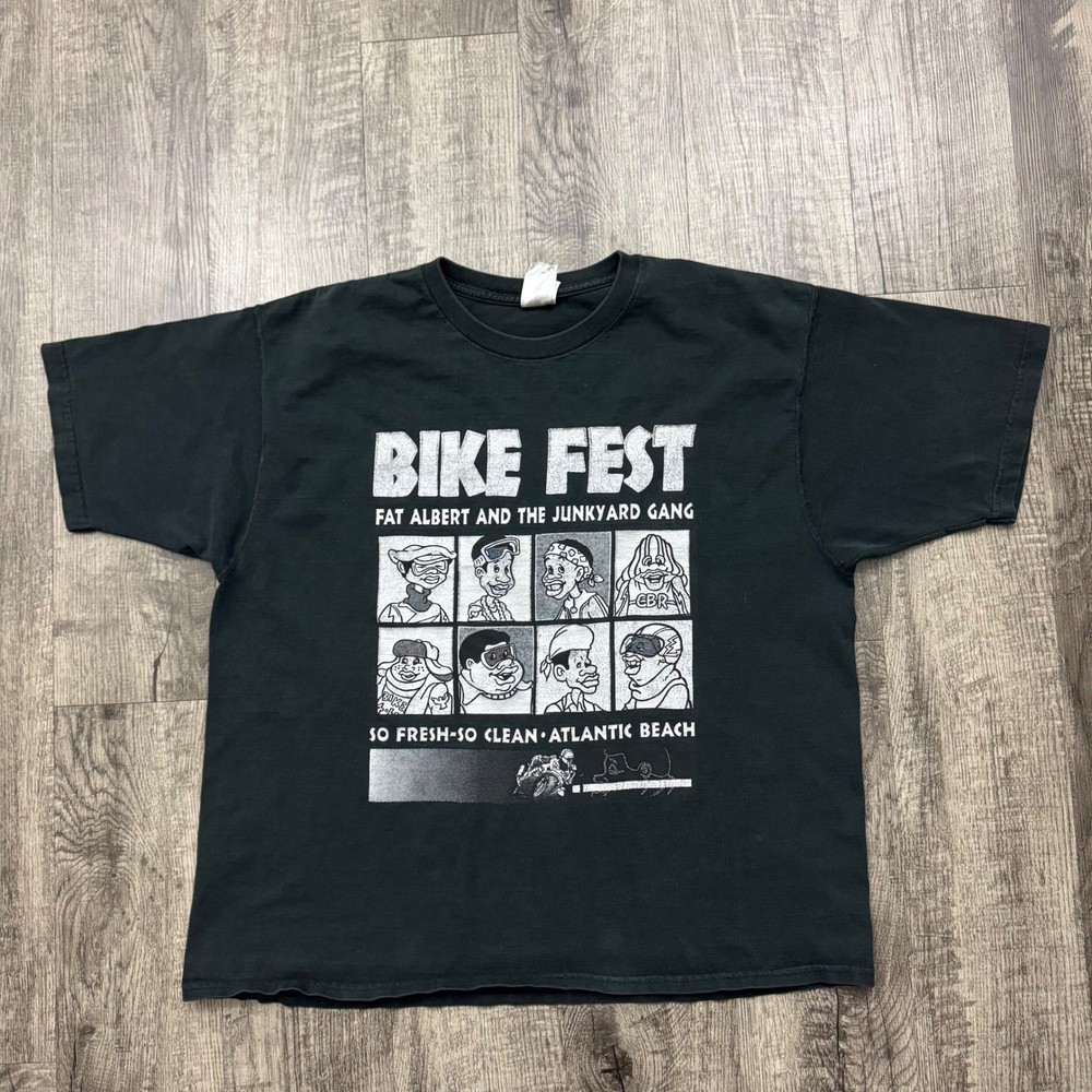 Vintage Bike Fest Fat Albert Junkyard Gang T Shirt Freak On Beach 2001 XL
