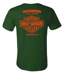 Harley-Davidson Men’s Treasures Short Sleeve Cotton Chest Pocket T-Shirt, Green