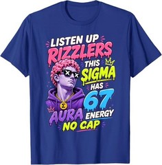 67 Funny Sigma 6 7 Aura No Cap Gen Z Meme Boys T-Shirt