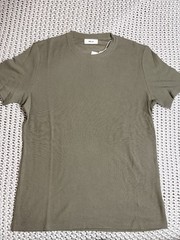 NN. 07 Shirt Mens M White Green Waffle Knit Lightweight Crewneck Tee Casual