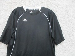 Adidas Shirt Medium Adult Black Athletic Performance Stretch Logo Modern Mens M