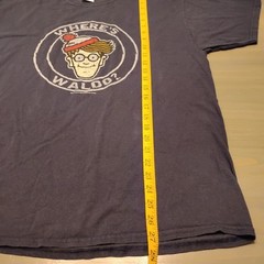 Classic Where’s Waldo T Shirt XL Black Short Sleeve Crew Neck 100% Cotton