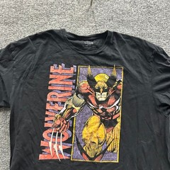 Marvel T-Shirt Mens Size 2XL Black Wolverine Graphic Cotton Short Sleeve