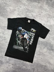 Vintage Isle Of Man TT Races Motorbike Racing Road Black T-Shirt Tee 90s