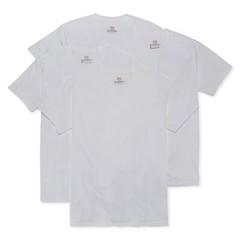 Hanes Mens 4-Pack FreshIQ Tagless Odor Protection T-Shirt White (Small)