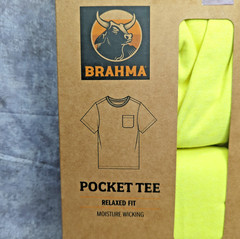 NEW Brahma 2-Pack Mens S (34-36) Pocket Tee Shirt Relaxed Fit Moisture Wicking