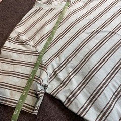 Quiksilver Men’s 2XL Light Blue/Brown Striped Crew Neck Cotton Knit Logo Tee