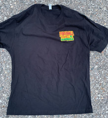Bella+Canvas T-shirt, Black, Medium, with Fireball Blazin Apple and snake