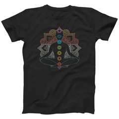 Spiritual Mandala T-Shirt Seven Chakras Zen Meditation Yoga Graphic Tee