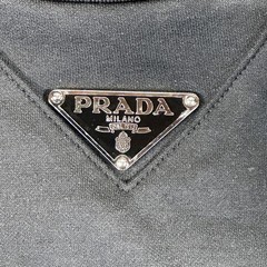 PRADA Men’s Black Cotton Jersey Crew Neck Logo T-Shirt Size Medium Regular
