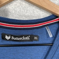 Buttercloth Shirt Mens XL Blue Lightweight Soft Stretch Pocket V Neck