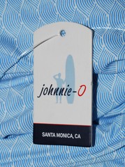 NWT Johnnie-O Men’s Malibu Blue Wave Print LS Hooded Suni Sun Shirt sz S